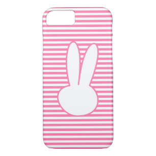 White Rabbit and Pink stripes pattern Case-Mate iPhone Case