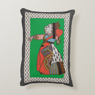 White Rabbit and Queen of Hearts Accent Pillow