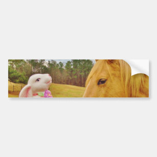 White Rabbit and Yellow Horse Bumper Sticker