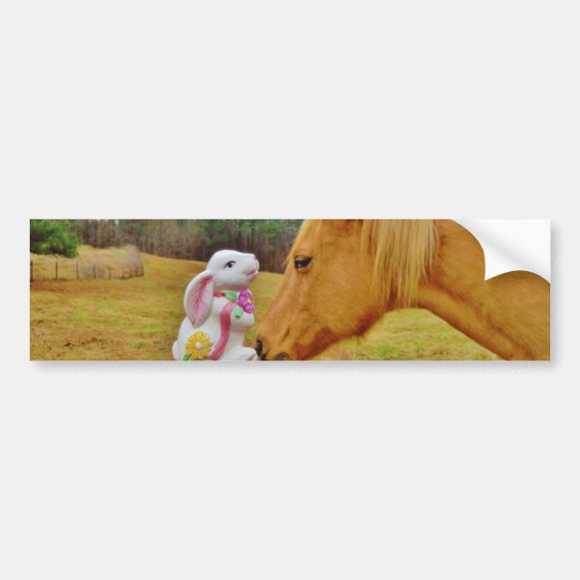 White Rabbit and Yellow Horse Bumper Sticker (Front)