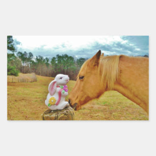 White Rabbit and Yellow Horse Sticker