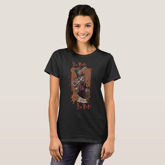 White Rabbit Black Tee for Women (Front Full)