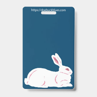 White Rabbit Cage Name Tag Badge