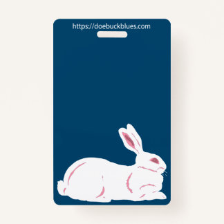 White Rabbit Cage Name Tag Badge