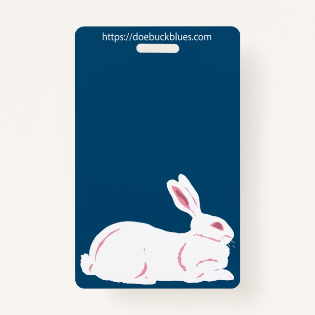 White Rabbit Cage Name Tag Badge (Front)