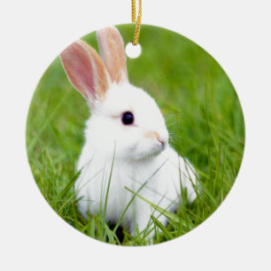 White Rabbit Ceramic Ornament