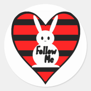 White Rabbit Classic Round Sticker