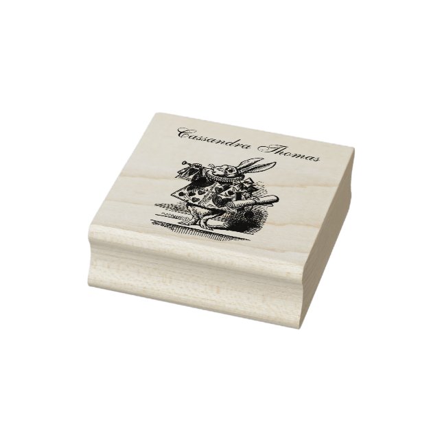 White Rabbit Court Herald Alice in Wonderland Name Rubber Stamp (Stamp)