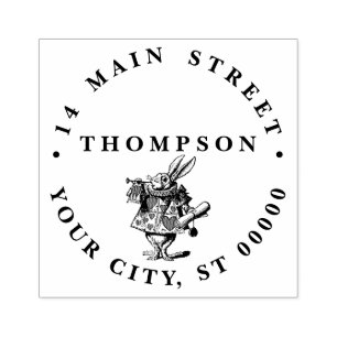 White Rabbit Court Trumpeter Alice in Wonderland 2 Rubber Stamp