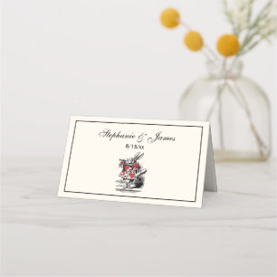 White Rabbit Court Trumpeter Alice in Wonderland I Place Card