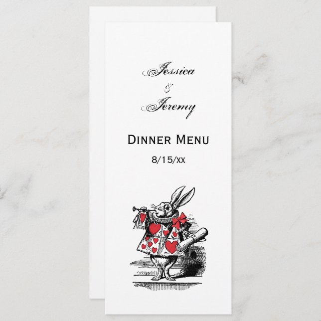 White Rabbit Court Trumpeter Alice in Wonderland Invitation (Front/Back)