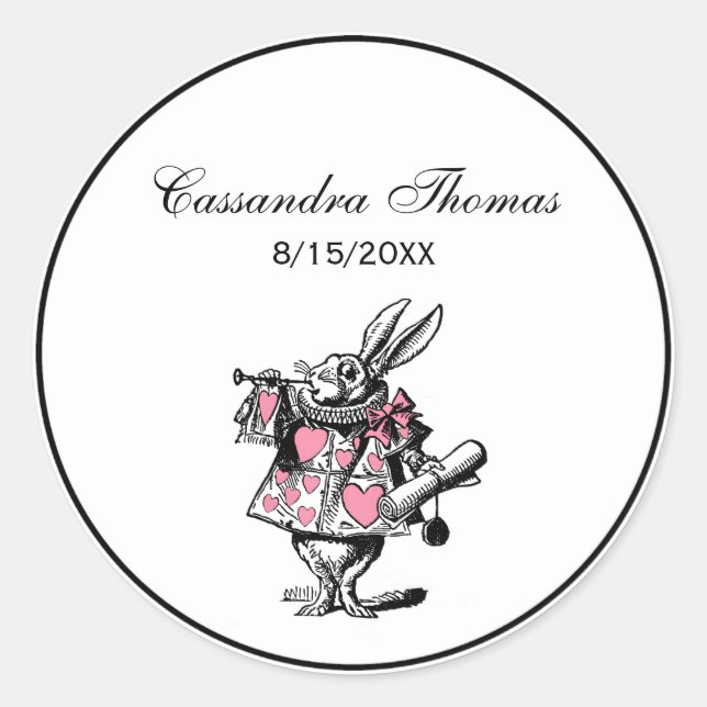 White Rabbit Court Trumpeter Alice in Wonderland P Classic Round Sticker (Front)