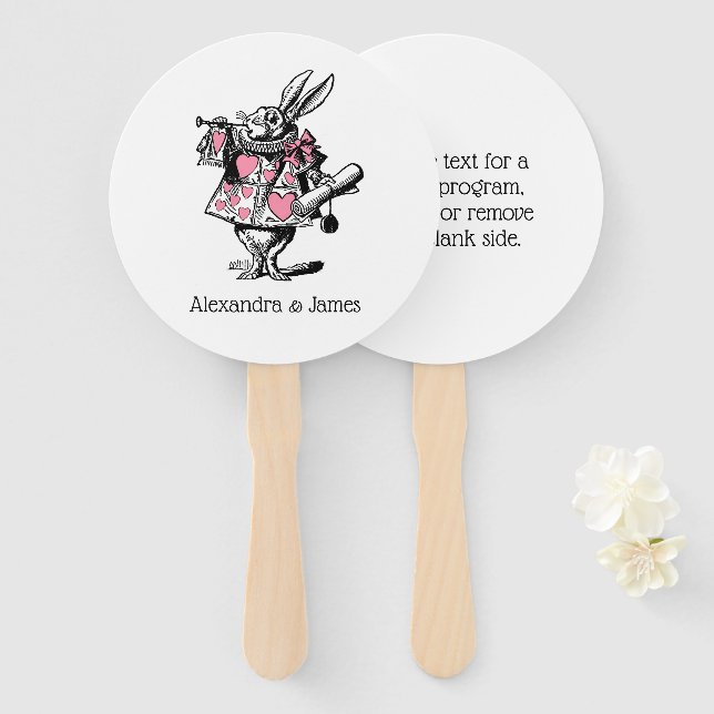 White Rabbit Court Trumpeter Alice in Wonderland P Hand Fan (Front and Back)