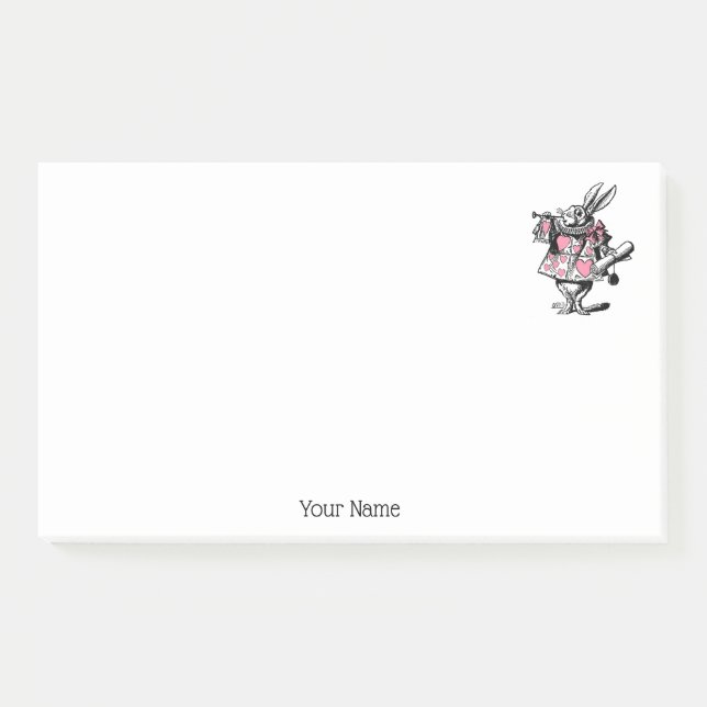 White Rabbit Court Trumpeter Alice in Wonderland P Post-it Notes (Front)