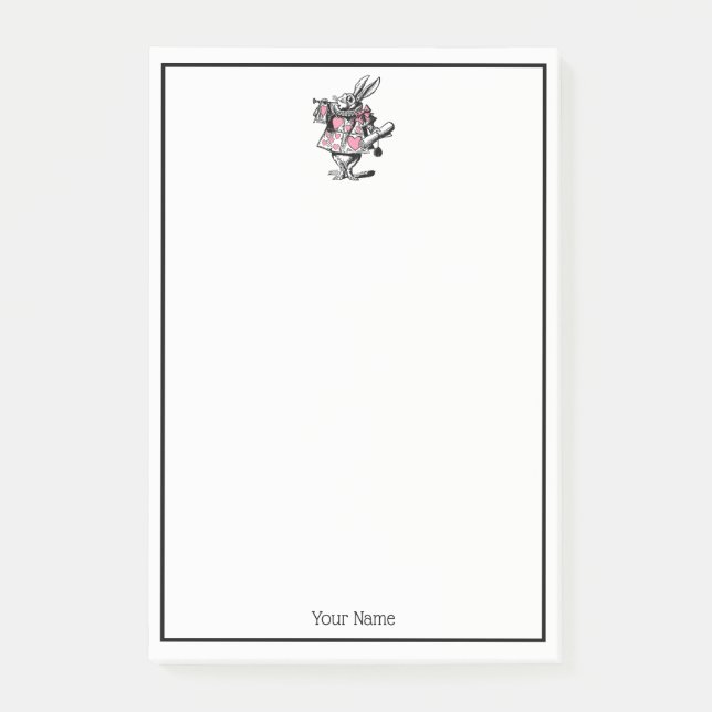 White Rabbit Court Trumpeter Alice in Wonderland P Post-it Notes (Front)