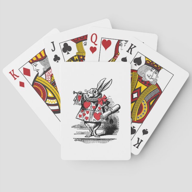 White Rabbit Court Trumpeter Alice in Wonderland Playing Cards (Back)