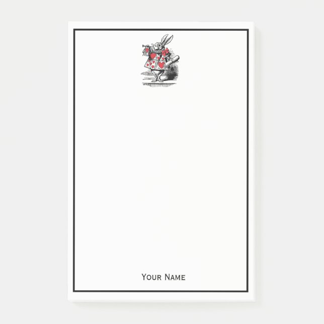 White Rabbit Court Trumpeter Alice in Wonderland Post-it Notes (Front)