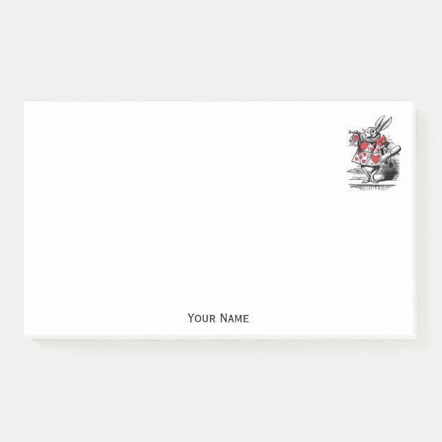 White Rabbit Court Trumpeter Alice in Wonderland Post-it Notes (Front)