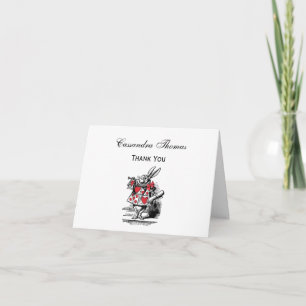 White Rabbit Court Trumpeter Alice in Wonderland Thank You Card