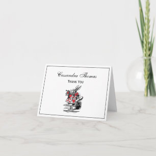 White Rabbit Court Trumpeter Alice in Wonderland Thank You Card