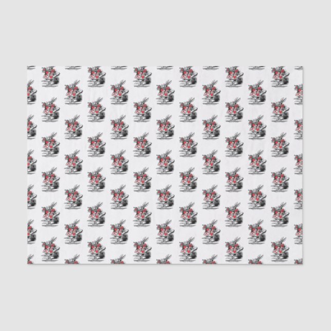 White Rabbit Court Trumpeter Alice in Wonderland Tissue Paper (Front)