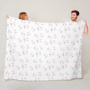 White rabbit fleece blanket