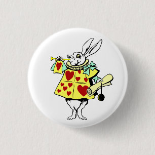 White Rabbit from Alice in Wonderland 1 Inch Round Button