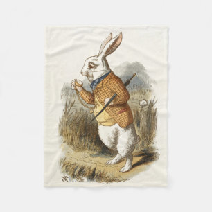 White Rabbit from Alice In Wonderland Vintage Art Fleece Blanket