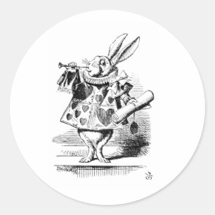  White Rabbit,  from Alice's Adventures  Classic Round Sticker