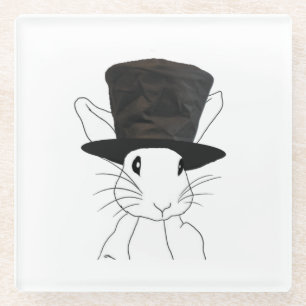 White Rabbit Glass Coaster