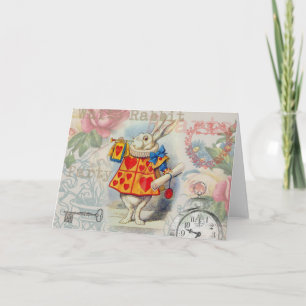 White Rabbit Hearts Alice Classic Card