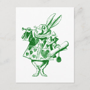 White Rabbit Herald Green Prom Bid Invitation
