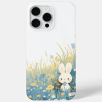 White Rabbit Hiding in Meadow