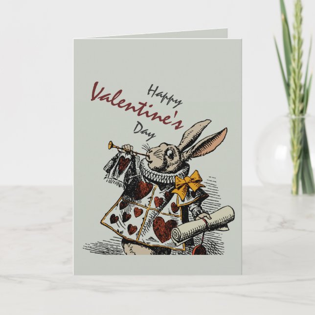 White Rabbit (in Colour) CC0369  Valentine Holiday Card (Front)
