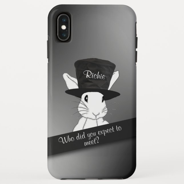 White Rabbit  in Personalized Top Hat Case-Mate iPhone Case (Back)