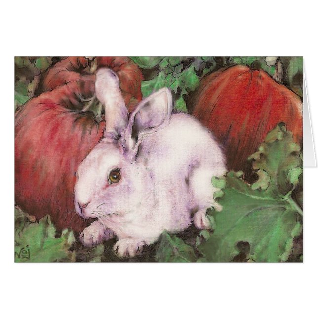 White Rabbit in the Pumpkin Patch (Front Horizontal)
