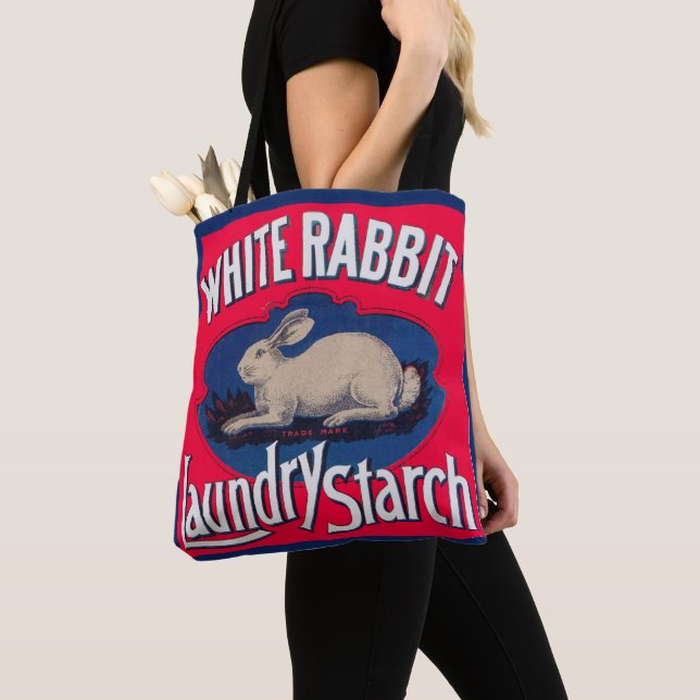 White Rabbit Laundry Starch ad Tote Bag (Close Up)