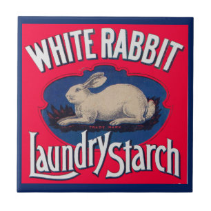 White Rabbit Laundry Starch crate label Tile