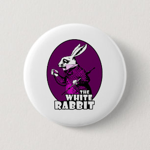 White Rabbit Logo Purple 2 Inch Round Button
