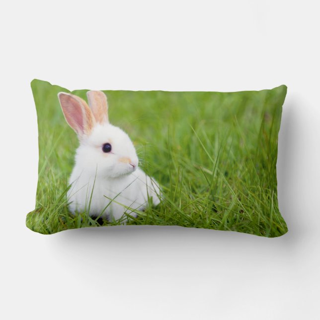 White Rabbit Lumbar Pillow (Front)