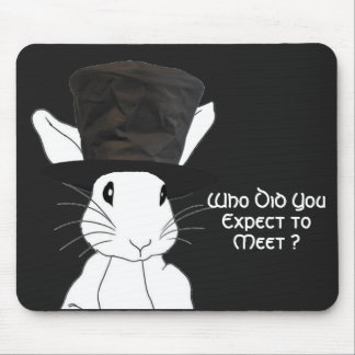 White Rabbit Mouse Pad