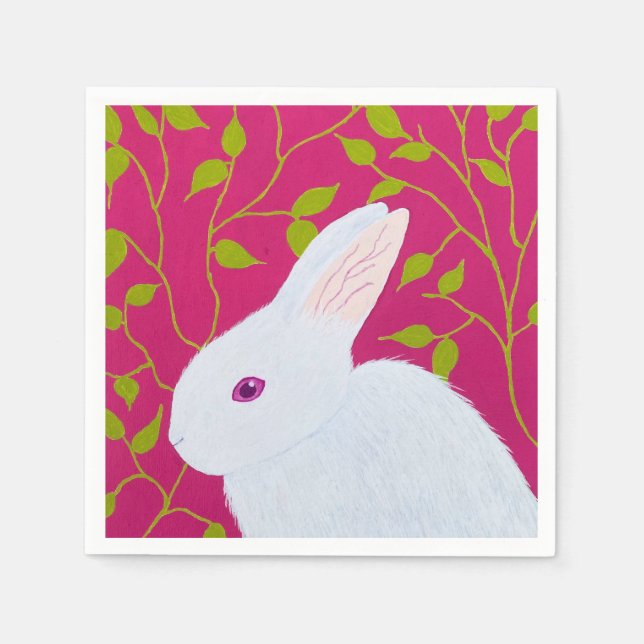 white rabbit napkin (Front)