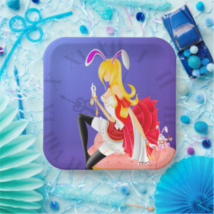 White Rabbit on Cupcake Paper Plate