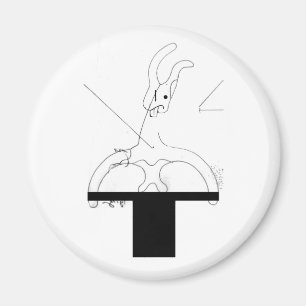 White Rabbit Out of a Top Hat Magnet