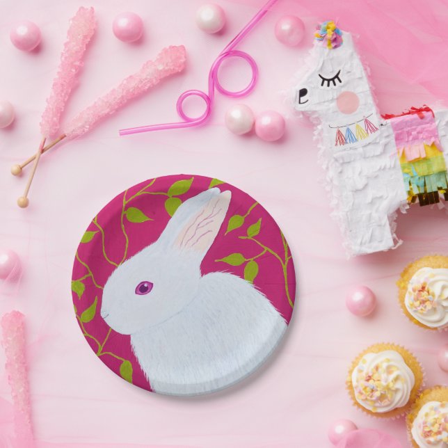white rabbit paper plate (Party)
