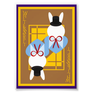 White rabbit photo print