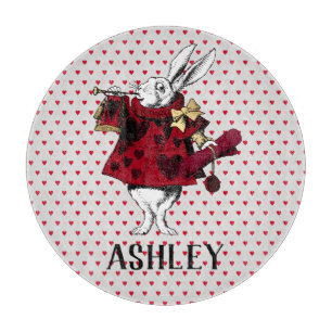 White Rabbit Queens Garb Personalized  Cutting Board