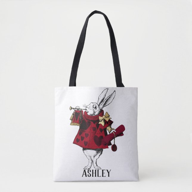 White Rabbit Queens Garb Personalized  Tote Bag (Front)