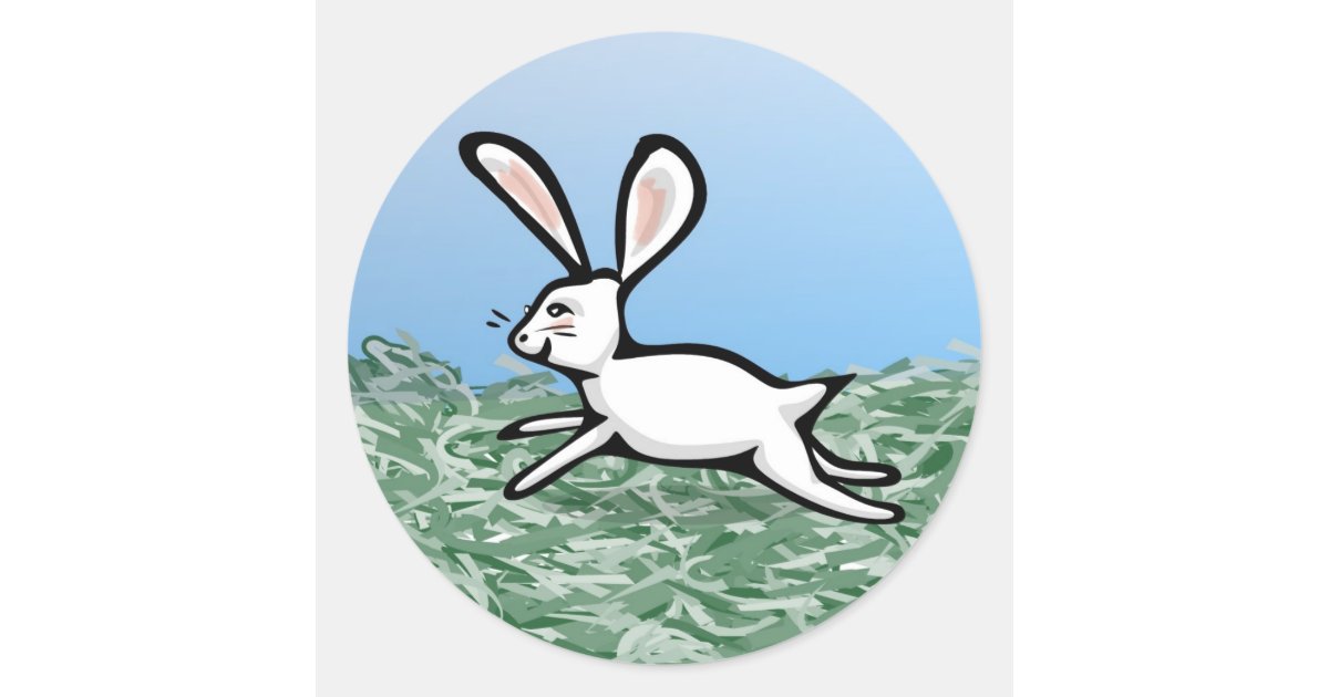 White Rabbit Run Stickers | Zazzle