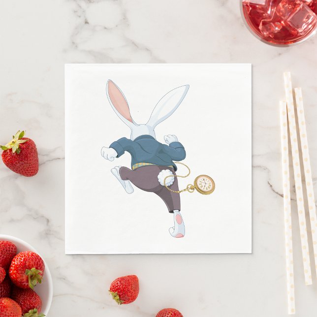 White Rabbit Running Away Napkin (Creator Uploaded)